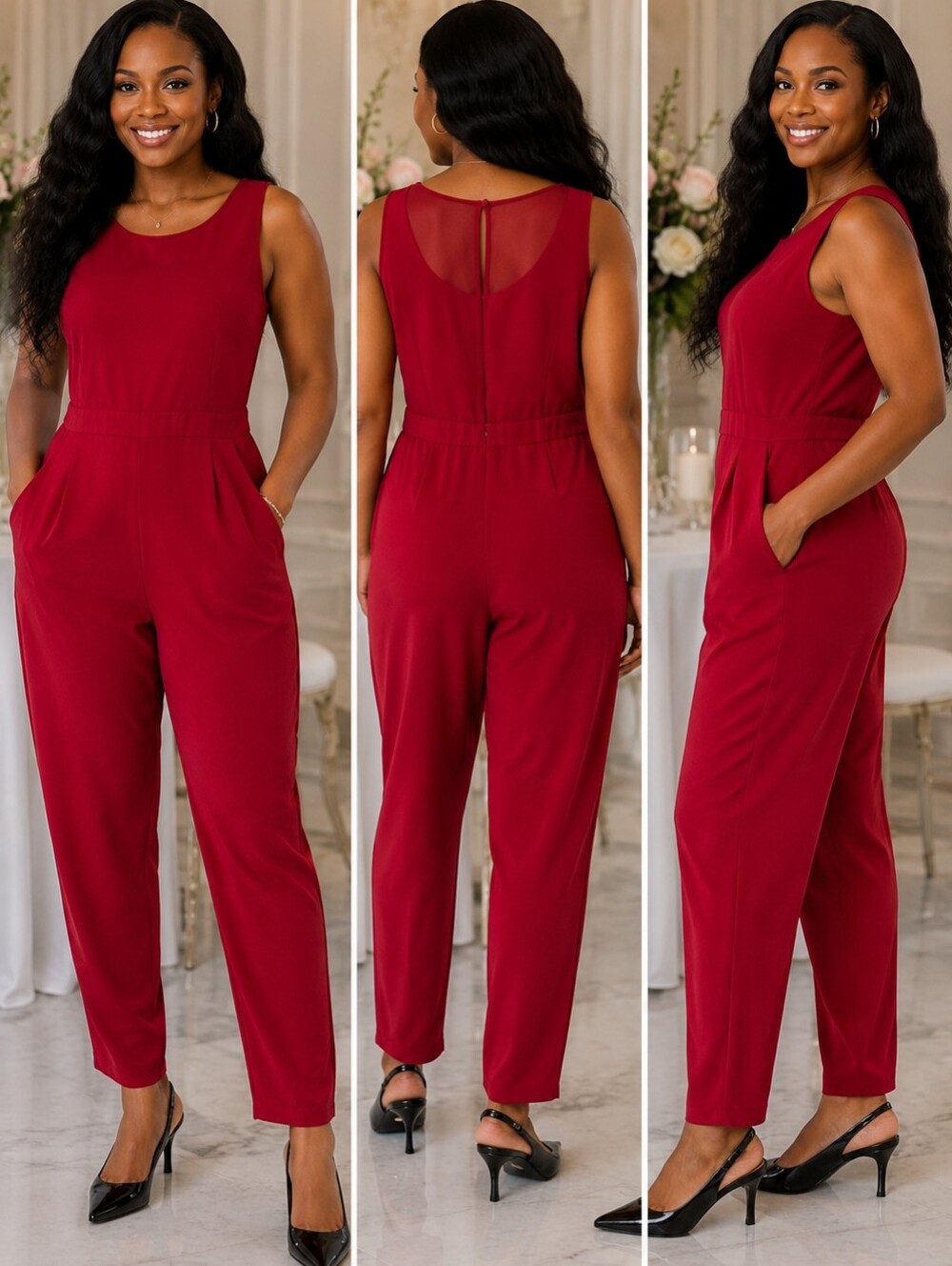 ASOS Sleeveless Jumpsuit | Size US 12 / UK 16 | Bold Red